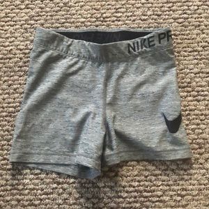 Grey Nike pro shorts